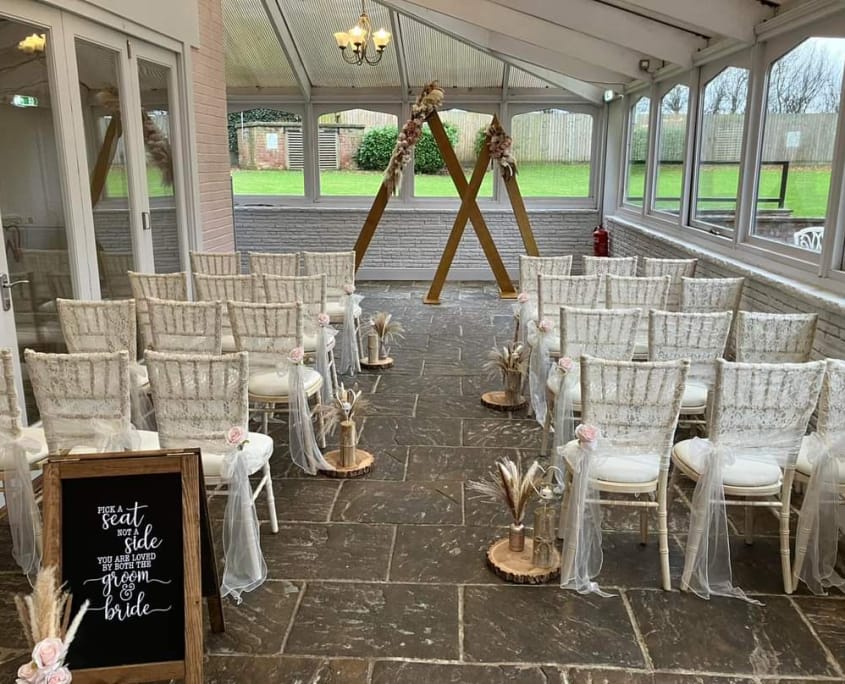Oaklands Hall Hotel garden room wedding